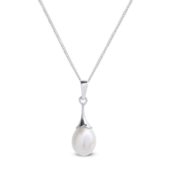 9ct White Gold Freshwater Pearl Necklace - Image 2