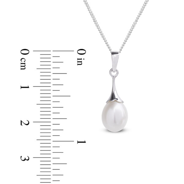 9ct White Gold Freshwater Pearl Necklace - Image 3
