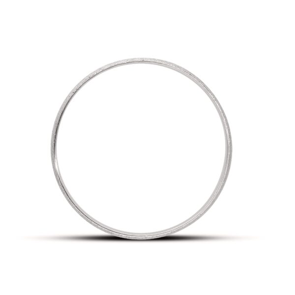 Personalised 9ct White Gold Bride Wedding Ring , 4mm Band Matt with Pips in the center - Image 3