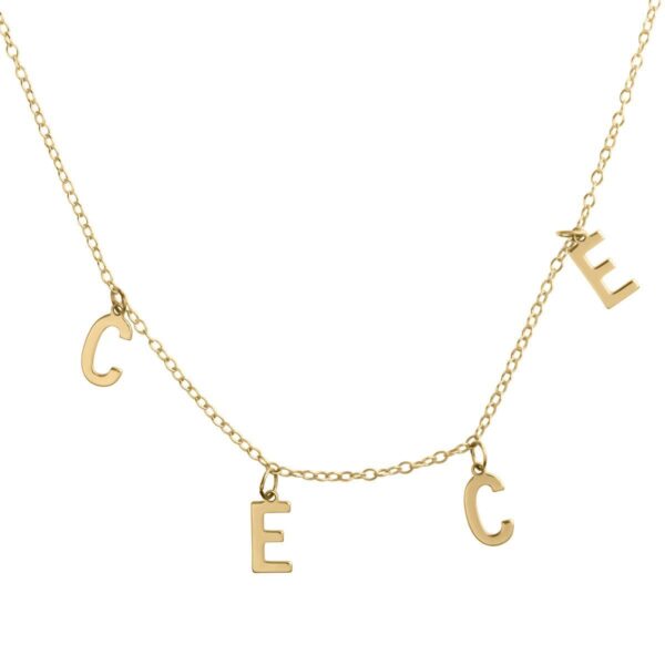 9ct Yellow Gold Name Choker Personalised Necklace - Image 3