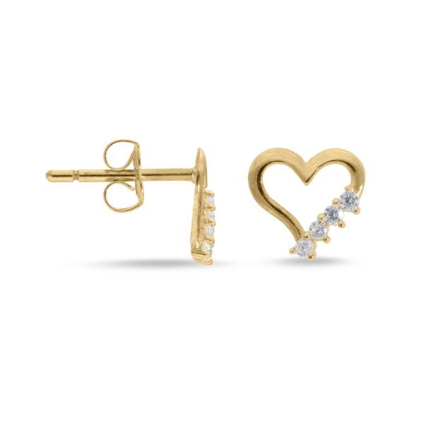 9ct Gold Heart Shaped Set - Image 2