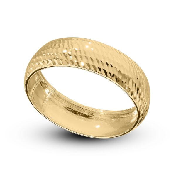 Unisex 9ct Yellow Gold 5mm Diamond Cut Wedding Ring - Image 3