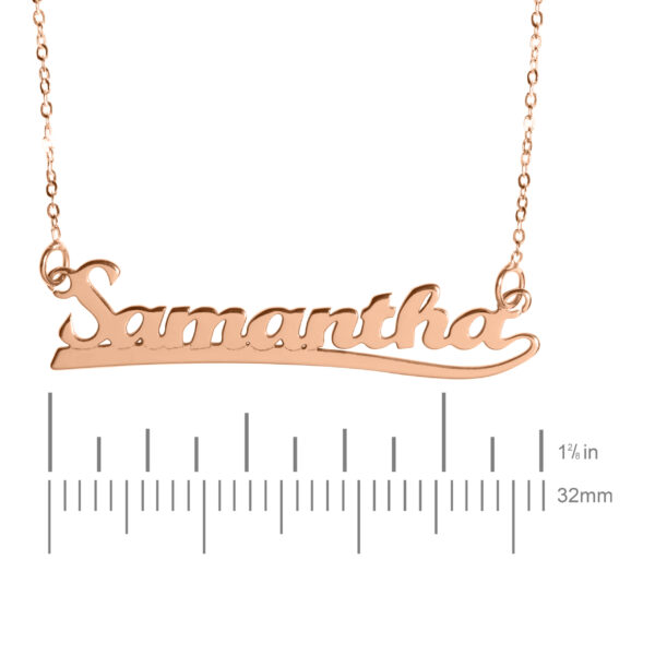 Personalised 9ct Rose Gold Underlined Name Necklace - Image 2