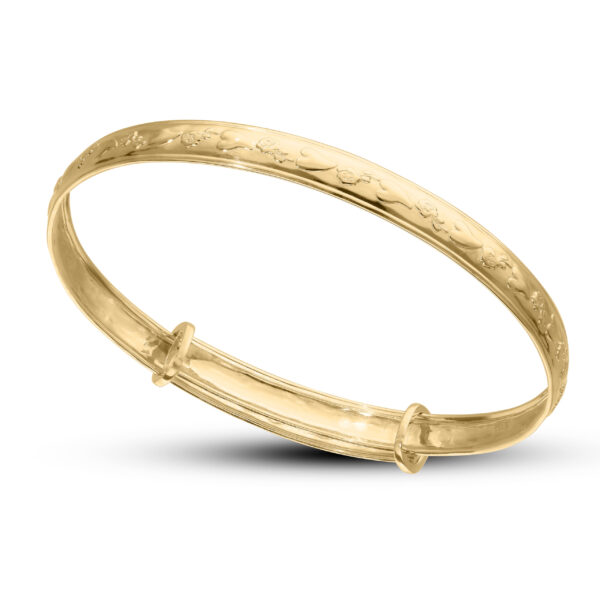 9ct Yellow Gold Heart Baby Bangle (1-3yrs) - Image 4