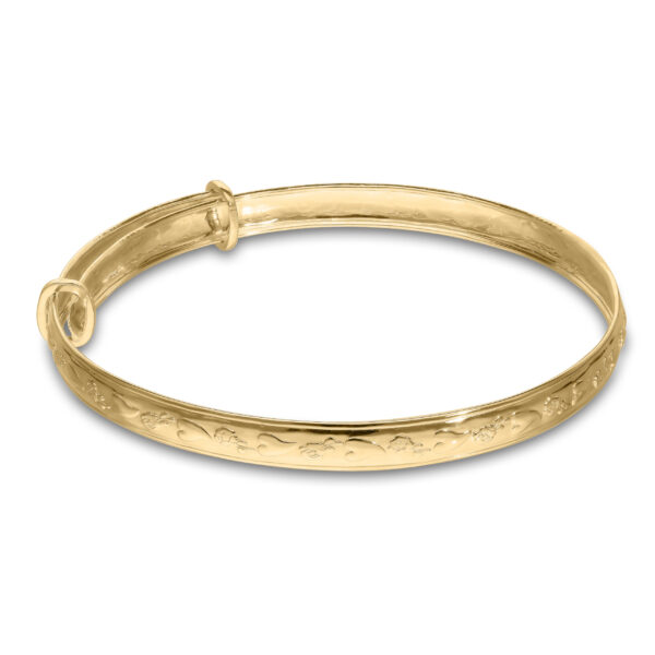 9ct Yellow Gold Heart Baby Bangle (1-3yrs) - Image 2