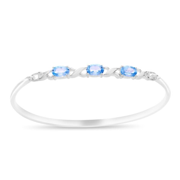 Sterling Silver Blue Topaz Woman's Bangle