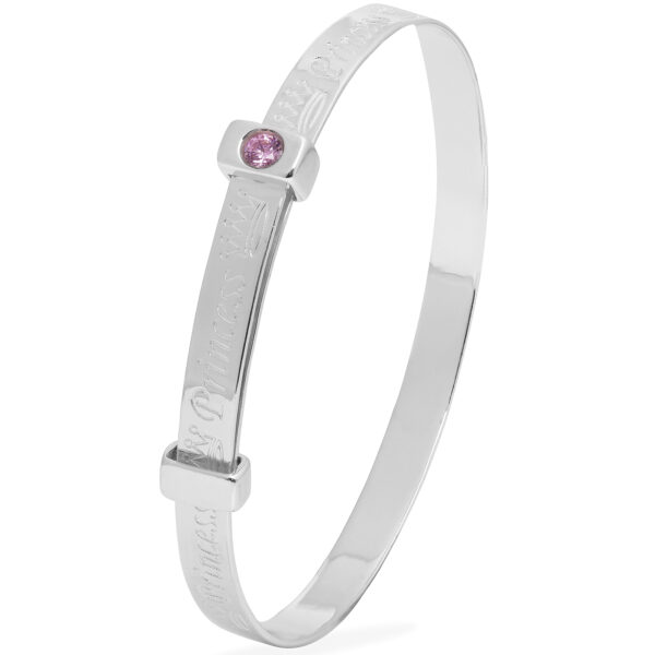 Sterling Silver Princess or Prince Charming Baby Bangle (0-1yrs) - Image 2