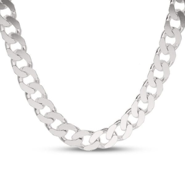 Sterling Silver Heavy Curb Gent's Chain Necklace - Image 2