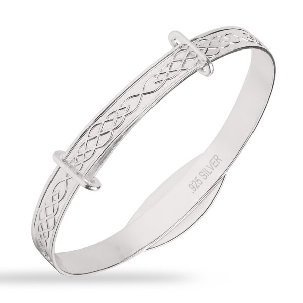 Personalised Sterling Silver Celtic Baby Bangle (0-1yrs) - Image 6
