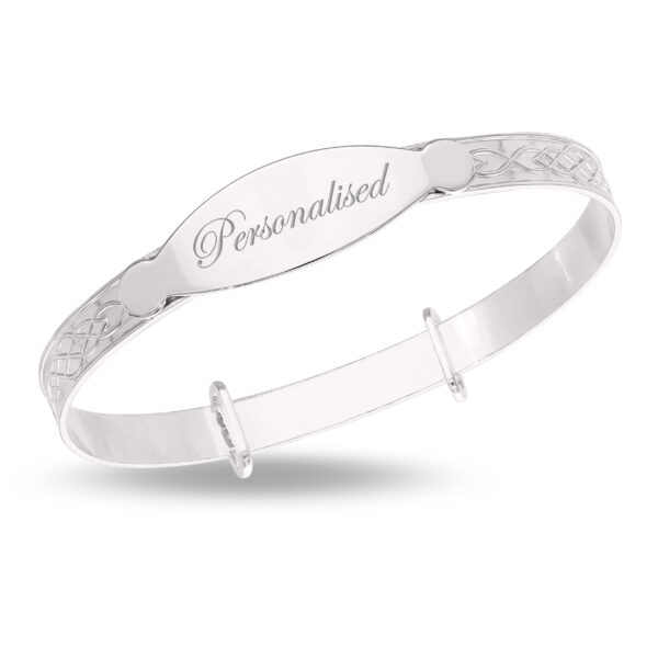 Personalised Sterling Silver Celtic Baby Bangle (0-1yrs) - Image 4