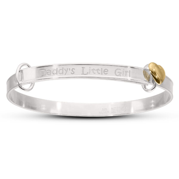 Gold Plated 925 "Daddy's Little Girl" Baby Bangle (0-1 yrs) - Image 2