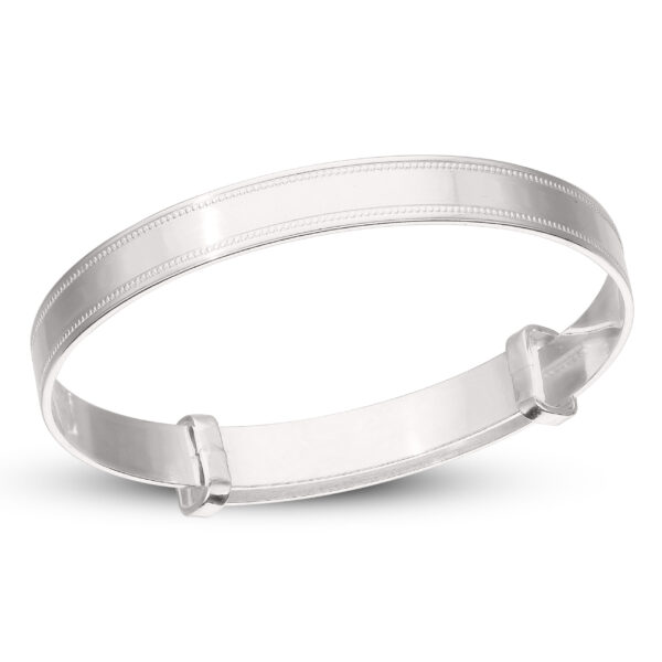 Personalised 925 Silver Dot Pattern Baby Bangle (0-3 yrs) - Image 3