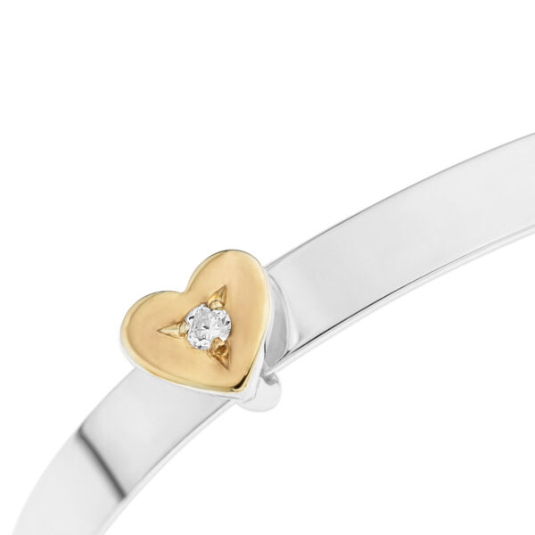 Personalised Sterling Silver Girlish Baby Bangle with Heart (0-3yrs) - Image 2