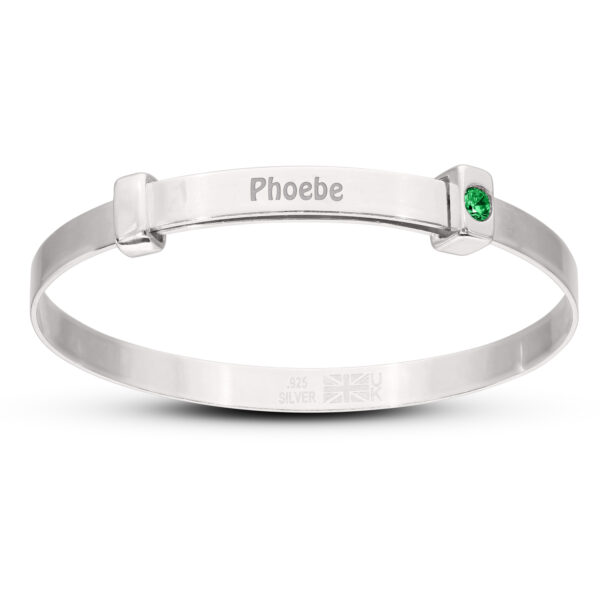Personalised ''You are Forever Loved'' 925 Unisex Birthstone Baby Bangle (0-3yrs) - Image 2