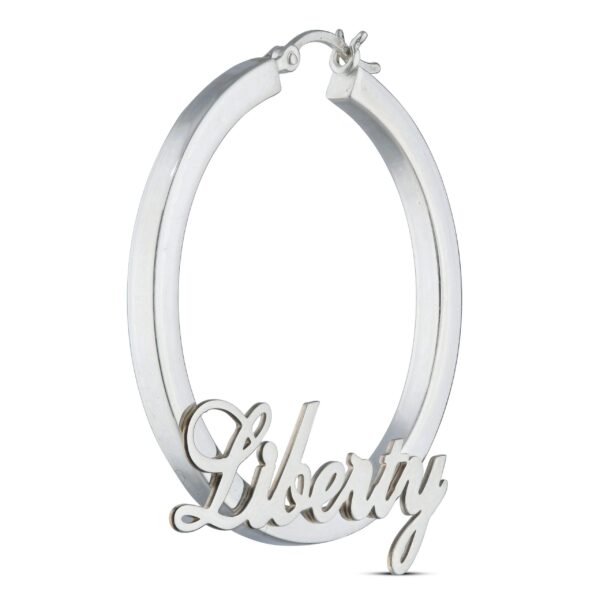Personalised 925 Sterling Silver Round Hoop Earrings - Image 2