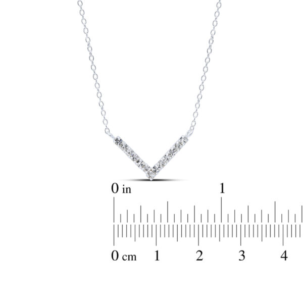 Sterling Silver Crystal V Necklace - Image 3
