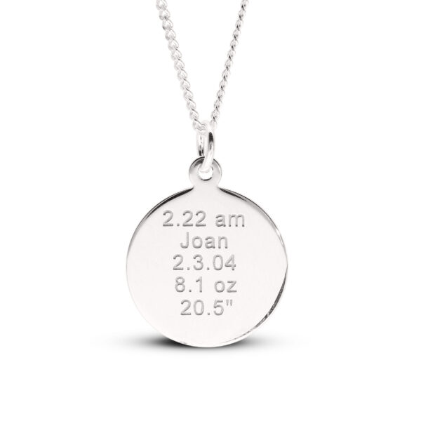 Sterling Silver Roman Numeral Clock Pendant - Image 3