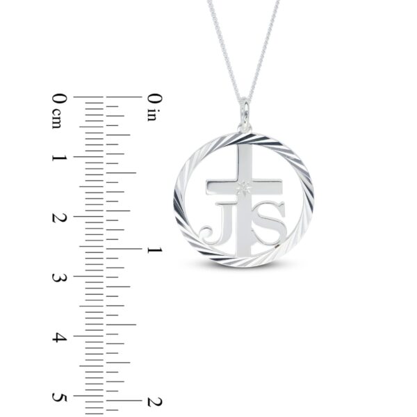 Personalised Silver Confirmation Diamond Cross Pendant - Image 2
