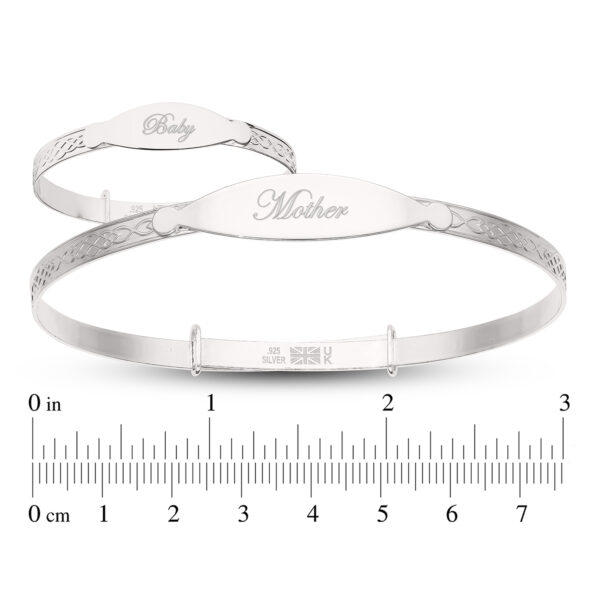 Personalised Sterling Silver Mother And Baby Matching Bangle Set - Image 2
