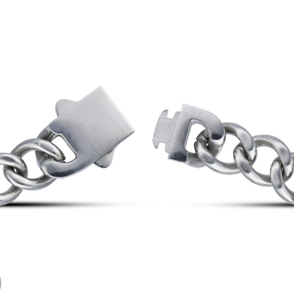 Gents Stainless Steel Curb Onyx Bracelet - Image 3