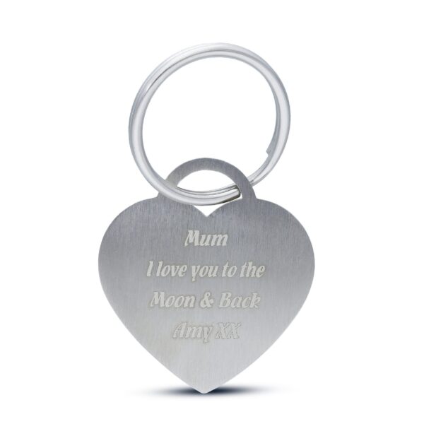 Personalised Key Ring Heart Shaped Pendant - Image 2