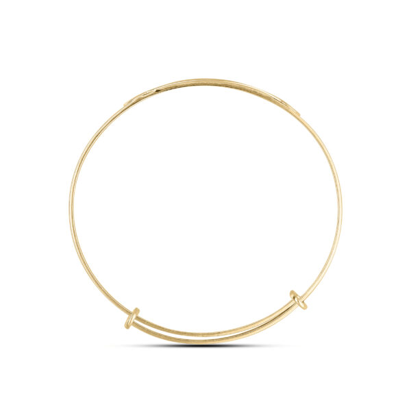 Personalised Gold Plated Girls Princess Bangle with Pink CZ (0-3 yrs) - Image 4