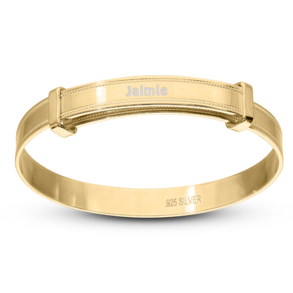 Personalised Gold Plated Unisex Birthday Baby Bangle (0-3yrs)