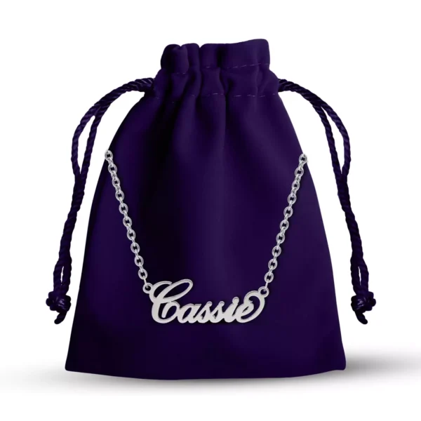 Personalised Stainless Steel Hypoallergic Carrie Style Name Necklace - Image 7